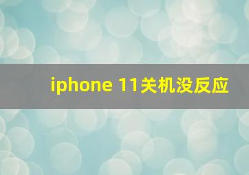 iphone 11关机没反应